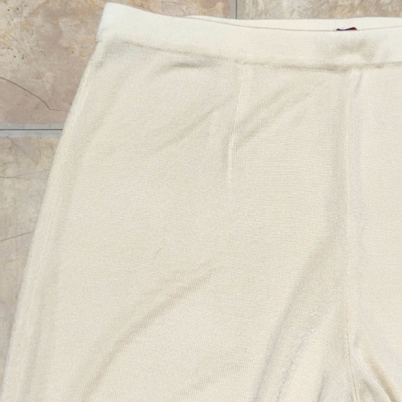 Vintage Donna GISPA Knit Cream Wide Leg, High Waisted Pants - Picture 5 of 14